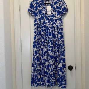 Blue floral Zara dress